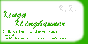 kinga klinghammer business card